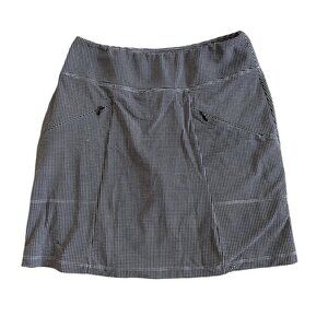 Ibkul Women's Sz XS Gingham Print Skort Black & White Nylon Blend Breathable